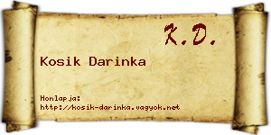 Kosik Darinka névjegykártya